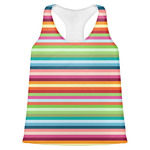 Retro Horizontal Stripes Womens Racerback Tank Top - 2X Large