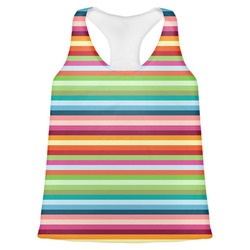Retro Horizontal Stripes Womens Racerback Tank Top - 2X Large