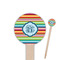 Retro Horizontal Stripes Round Wooden Food Picks (Personalized)