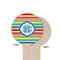 Retro Horizontal Stripes Wooden 6" Food Pick - Round - Single Sided - Front & Back