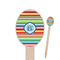 Retro Horizontal Stripes Oval Wooden Food Picks (Personalized)