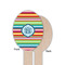 Retro Horizontal Stripes Wooden Food Pick - Oval - Single Sided - Front & Back