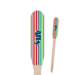 Retro Horizontal Stripes Paddle Wooden Food Picks - Double Sided (Personalized)