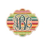 Retro Horizontal Stripes Genuine Maple or Cherry Wood Sticker (Personalized)