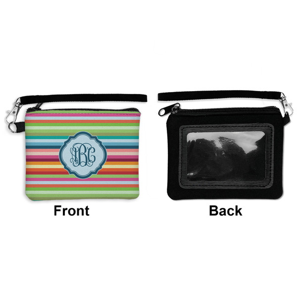 Retro Horizontal Stripes Wristlet ID Cases - Front & Back