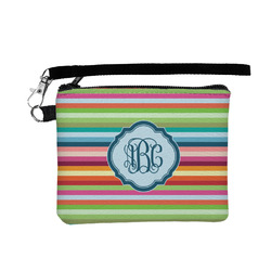 Retro Horizontal Stripes Wristlet ID Case w/ Monogram