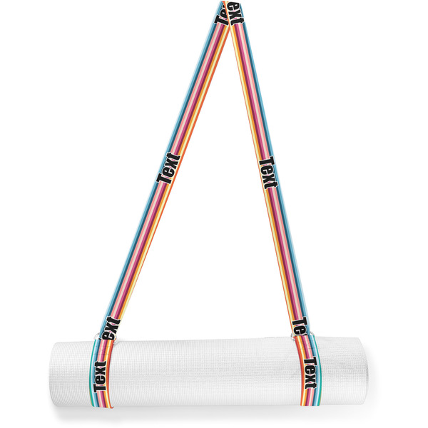 Custom Retro Horizontal Stripes Yoga Mat Strap (Personalized)