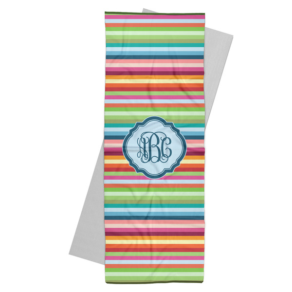 Custom Retro Horizontal Stripes Yoga Mat Towel (Personalized)