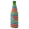 Retro Horizontal Stripes Zipper Bottle Cooler - ANGLE (bottle)