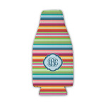 Retro Horizontal Stripes Zipper Bottle Cooler (Personalized)
