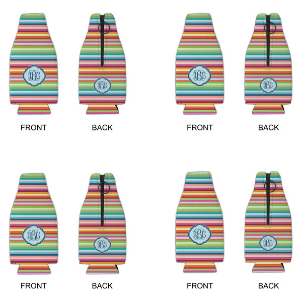 Retro Horizontal Stripes Zipper Bottle Cooler - Set of 4 - APPROVAL