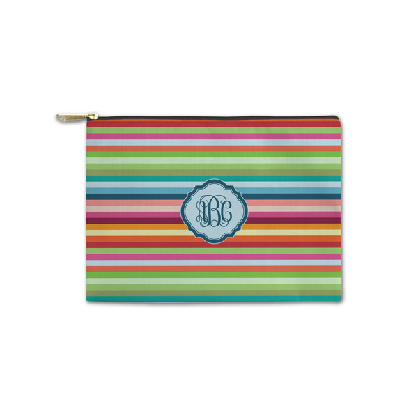 Custom Retro Horizontal Stripes Zipper Pouch - Small - 8.5"x6" (Personalized)