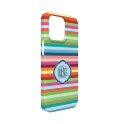 Retro Horizontal Stripes iPhone Case - Plastic - iPhone 13 Mini (Personalized)