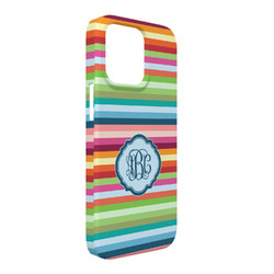 Retro Horizontal Stripes iPhone Case - Plastic - iPhone 13 Pro Max (Personalized)