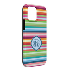 Retro Horizontal Stripes iPhone Case - Rubber Lined - iPhone 13 Pro Max (Personalized)