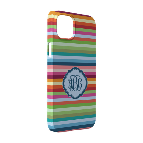 Custom Retro Horizontal Stripes iPhone Case - Plastic - iPhone 14 (Personalized)
