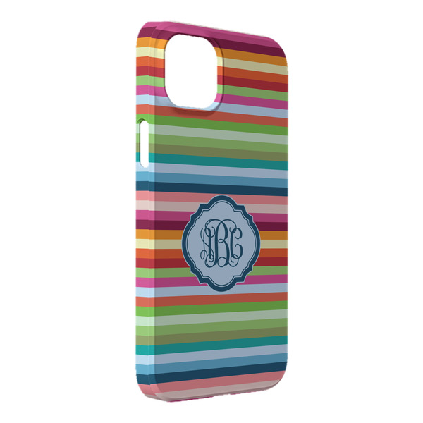 Custom Retro Horizontal Stripes iPhone Case - Plastic - iPhone 14 Plus (Personalized)