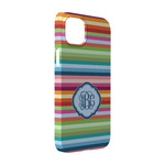 Retro Horizontal Stripes iPhone Case - Plastic - iPhone 14 Pro (Personalized)