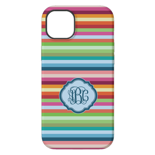 Retro Horizontal Stripes iPhone 14 Pro Max Tough Case - Back