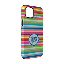 Retro Horizontal Stripes iPhone Case - Rubber Lined - iPhone 14 Pro (Personalized)