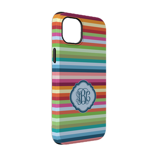 Custom Retro Horizontal Stripes iPhone Case - Rubber Lined - iPhone 14 Pro (Personalized)