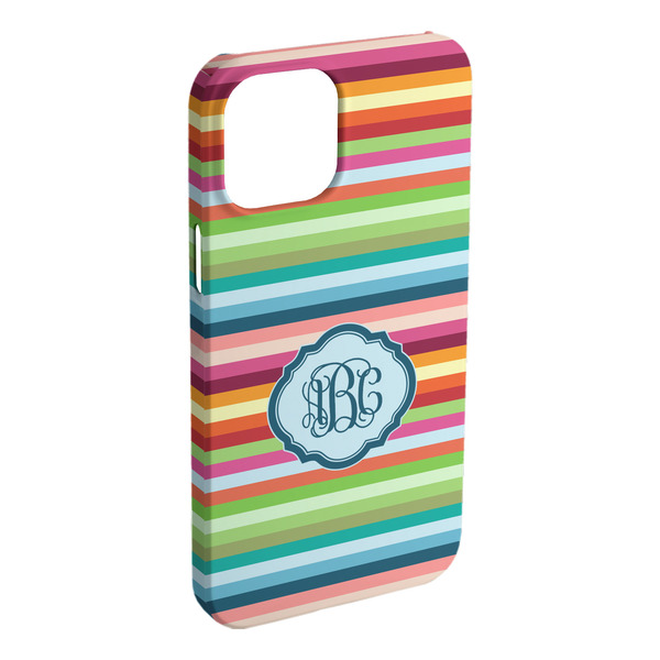 Custom Retro Horizontal Stripes iPhone Case - Plastic - iPhone 15 Plus (Personalized)