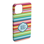 Retro Horizontal Stripes iPhone Case - Plastic (Personalized)