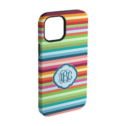 Retro Horizontal Stripes iPhone Case - Rubber Lined - iPhone 15 Pro (Personalized)