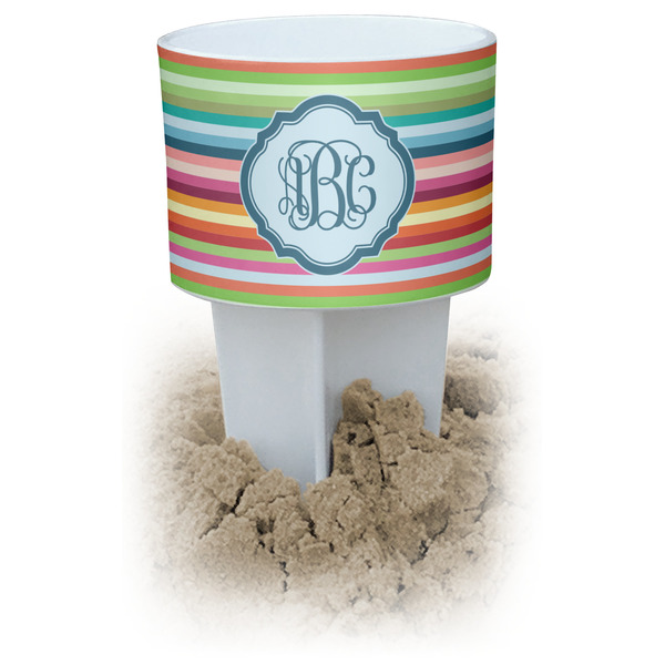 Custom Retro Horizontal Stripes Beach Spiker Drink Holder (Personalized)