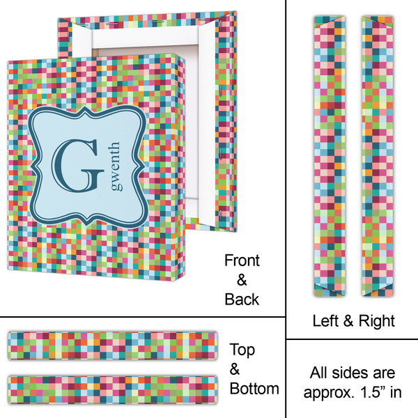 Retro Pixel Squares 11x14 - Canvas Print - Approval