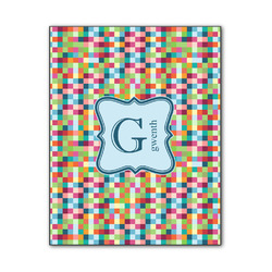 Retro Pixel Squares Wood Print - 11x14 (Personalized)