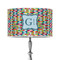 Retro Pixel Squares 12" Drum Lampshade - ON STAND (Poly Film)