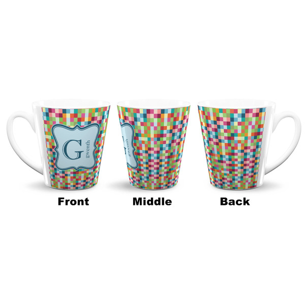 Retro Pixel Squares 12 Oz Latte Mug - Approval