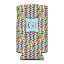 Retro Pixel Squares Can Cooler (tall 12 oz) (Personalized)