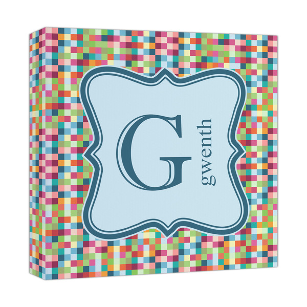 Custom Retro Pixel Squares Canvas Print - 12x12 (Personalized)
