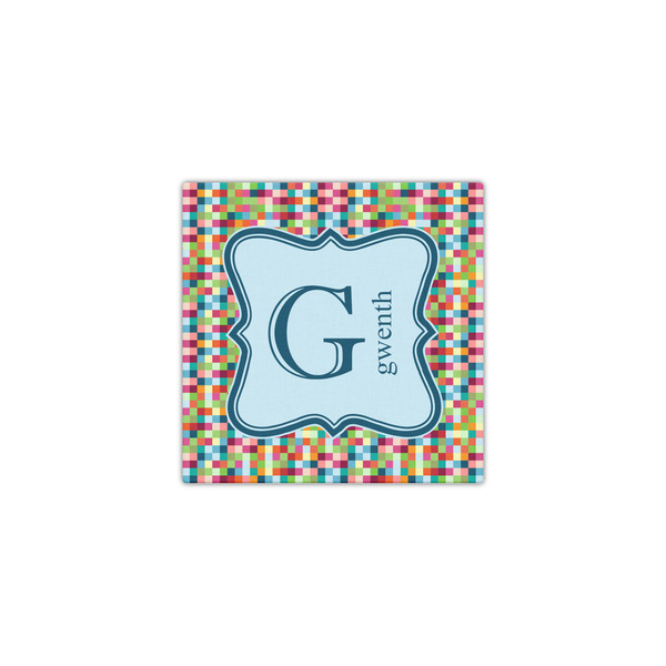 Retro Pixel Squares 12x12 - Canvas Print - Front View