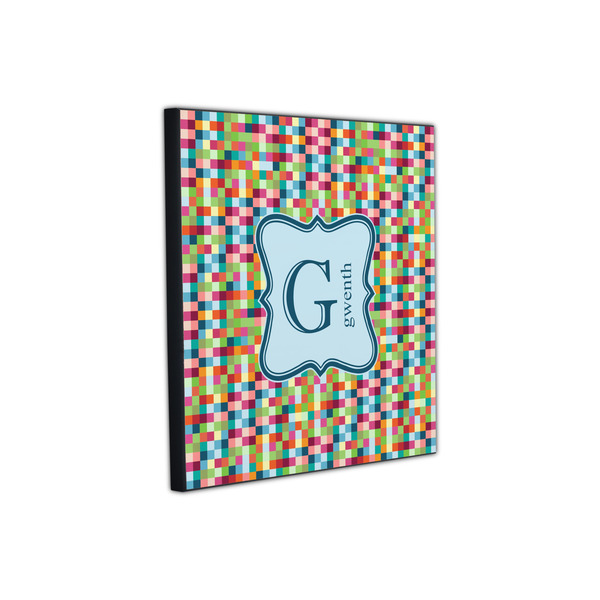 Retro Pixel Squares 12x12 Wood Print - Angle View