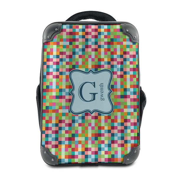 Custom Retro Pixel Squares 15" Hard Shell Backpack (Personalized)