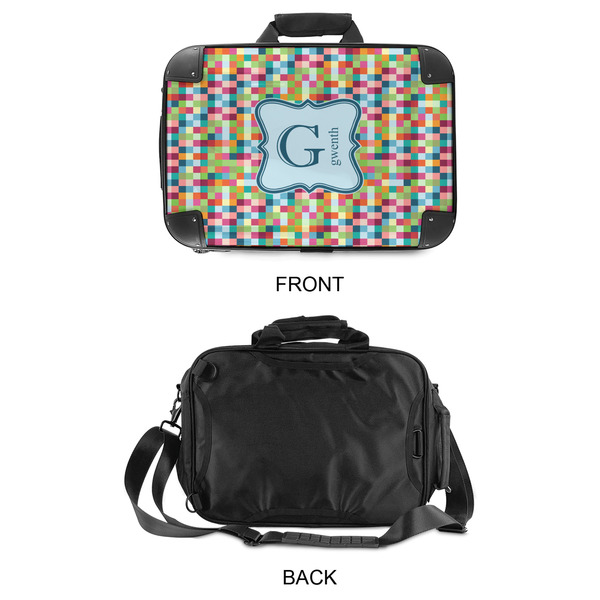 Retro Pixel Squares 15" Hard Shell Briefcase - APPROVAL