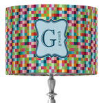 Retro Pixel Squares 16" Drum Lamp Shade - Fabric (Personalized)