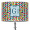 Retro Pixel Squares 16" Drum Lampshade - ON STAND (Poly Film)