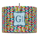 Retro Pixel Squares Drum Pendant Lamp (Personalized)