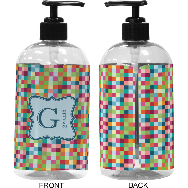 Retro Pixel Squares 16 oz Plastic Liquid Dispenser (Approval)