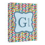 Retro Pixel Squares Canvas Print - 16x20 (Personalized)