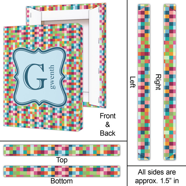 Retro Pixel Squares 16x20 - Canvas Print - Approval