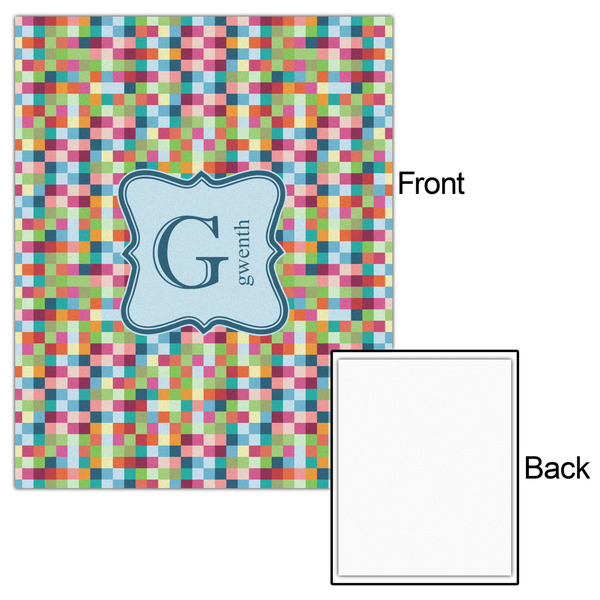 Retro Pixel Squares 16x20 - Matte Poster - Front & Back