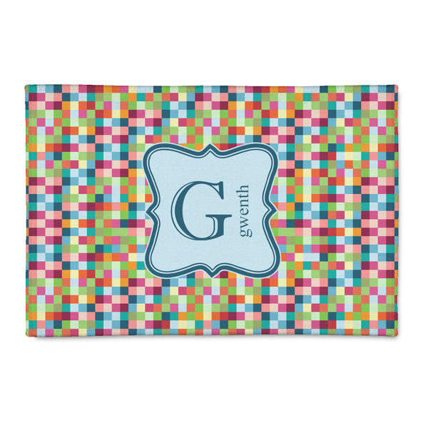 Custom Retro Pixel Squares 2' x 3' Indoor Area Rug (Personalized)