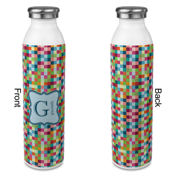 Retro Pixel Squares 20oz Water Bottles - Full Print - Approval