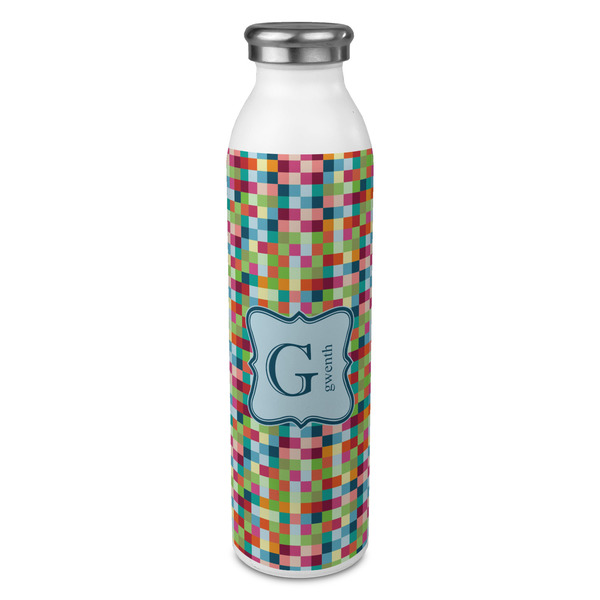 Custom Retro Pixel Squares 20oz Stainless Steel Water Bottle - Full Print (Personalized)