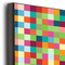 Retro Pixel Squares 20x24 Wood Print - Closeup